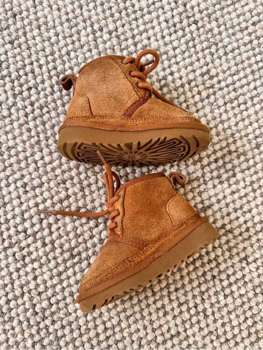 UGG Kids Cozy Shearling-Lined Brown Suede Boots